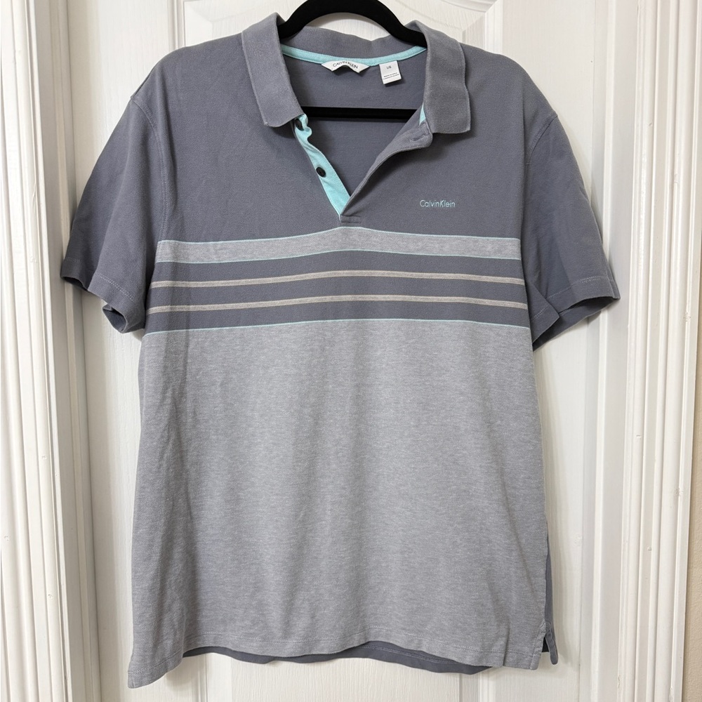 Calvin Klein  Cotton Light Gray polo shirt Size L